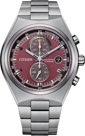 Citizen Mens Titanium Red Dial Watch