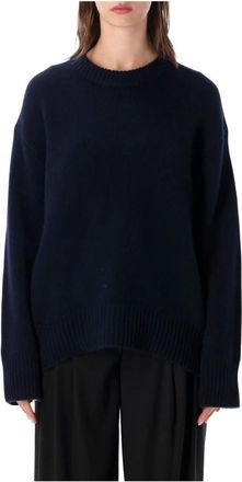 Lisa Yang Noor Crewneck Sweater - Dames - Ronde hals truien - Blauw - S - Kasjmier - Truien & Vesten