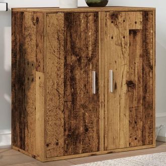 Berkfield Home Shoe Cabinets 2 pcs Old Wood 32x35x70 cm Engineered Wood in Brown | Size: 32 x 35 x 70 cm