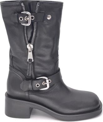 Strategia Biker Enkelboot - Dames - Hoge Laarzen - Zwart - 37 EU - Leer - Schoenen