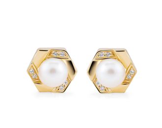 Orphelia Aliva Womens 925 Sterling Silver Stud Earrings - Gold ZO-7469/G - One Size