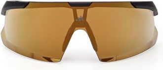 adidas 00mm Shield Sunglasses in Matte Black /Brown Mirror at Nordstrom