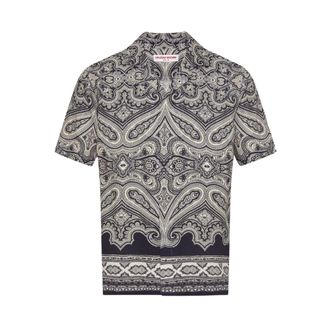 Orlebar Brown Short Sleeve Shirts, male, Multicolor, Size: M Maitan Linen Carnival