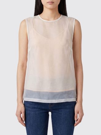 P.A.R.O.S.H. P. A.R. O.S. H. Top smanicato in pura seta con scollo a girocollo