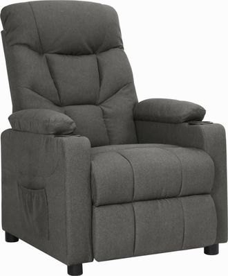 vidaXL Sill&oacute;n Reclinable De Tela Gris Oscuro Vidaxl
