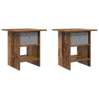 vidaXL Mesita De Noche Con Caj&oacute;n 2 Pcs Madera Vieja 41 X 40 X 45 Cm Vidaxl