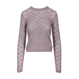 Isabel Marant Dames, Truien, Paars, Maat: 2XS Leer