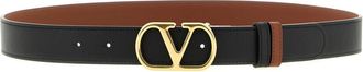 Valentino Garavani Black Logo Reversible Belt
