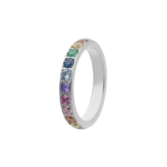 Qudo Womens Spacer Eternity Ring In Silver Multi