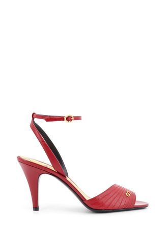 Valentino Garavani Red Leather Ladycrush Sandals