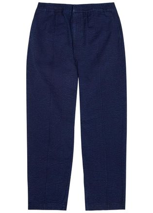 Officine G&eacute;n&eacute;rale Hadrian Seersucker Trousers - Navy - 50 (IT50 / L)