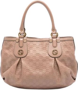 Gucci Pre-owned Handbags, female, Brown, Size: ONE SIZE Pre-owned Vintage Leather Tote