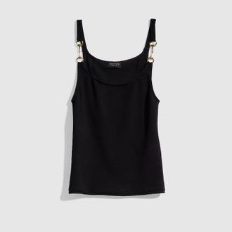 Gucci Viscose Cr&ecirc;pe Jersey Top With Horsebit, Black, Ready-to-wear
