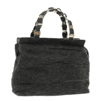 Ferragamo Pre-owned Wool handbags - Dames - Pre-owned - Grijs - Maat: ONE Size Wol