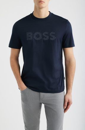 BOSS Thompson Cotton Graphic T-Shirt in Dark Blue at Nordstrom, Size Xx-Large