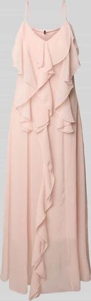 Vero Moda Fließendes Maxikleid mit Rüschen Modell CAMILLE in Rosa, Größe XL