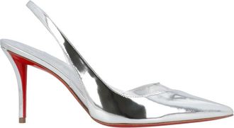 Christian Louboutin Posticha 80 Slingback Pump - Dames - Pumps - Grijs - 37 EU - Leer - Schoenen