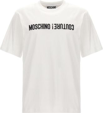 Moschino White Logo Embroidery T-shirt