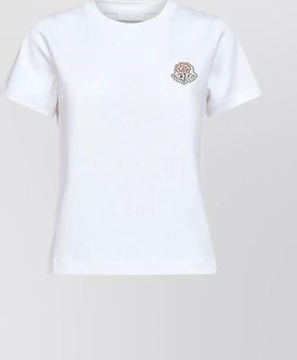 Moncler crew neck short sleeve t-shirt with embroidery