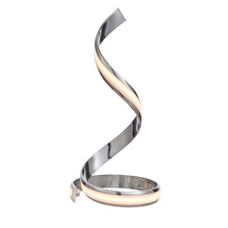 Loops Table Lamp Chrome Plate & White Acrylic 14W LED module Bulb Included