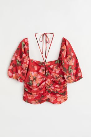H&M Cropped Bluse - Red
