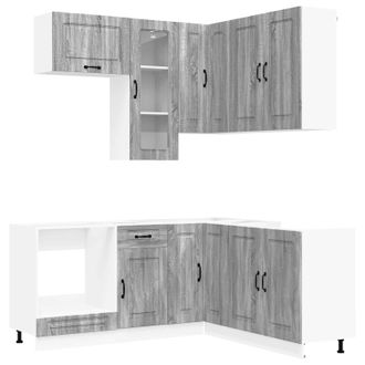 vidaXL Unidad De Cocina Kalmar 8 Uds. Sonoma Gris Madera De Ingenier&iacute;a Vidaxl