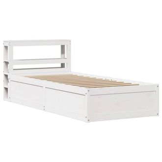 Berkfield Home Bed Frame with Headboard White 75x190 cm Small Single Solid Wood Pine