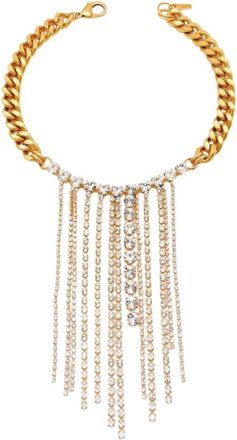 Perrine Taverniti Vergulde ketting met kristalcascades - Dames - Kettingen - Geel - ONE Size - Accessoires