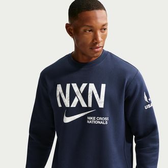 Nike Mens 2025 NXN Crew-Neck Running Sweatshirt in Blue | IX0174-419