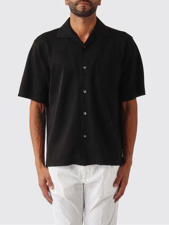 Herno Short-Sleeved Jersey Shirt with Cuban Collar and Pocket