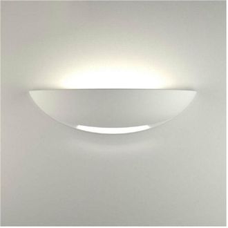 Trade Shop Trade Shop Traesio - Trade Shop - Applique Parete Mezza Luna Gesso Doppia Emissione Verniciabile Attacco R7s