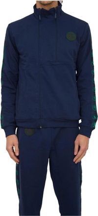Dirk Bikkembergs Blauw Shirt Stijlvol Casual Mode - Heren - Vesten met rits - Blauw - S - Katoen - Hoodies & sweatvesten