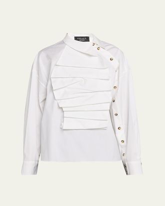 A.W.A.K.E. Long-Sleeve Poplin Bib Top