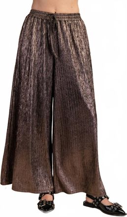 Glam Charmed Wide Leg Pants In Bronze