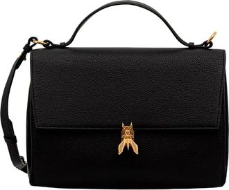 Patrizia Pepe Tassen, Dames, Zwart, ONE Size, Leer, Fly Top Handle
