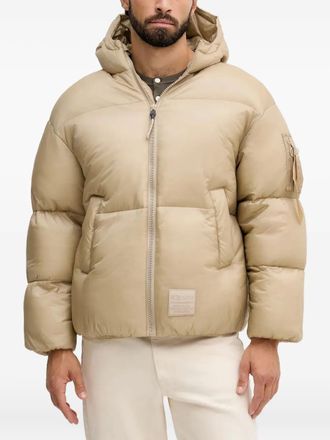 Alpha Industries Cloud donsjack met capuchon en rits - Beige