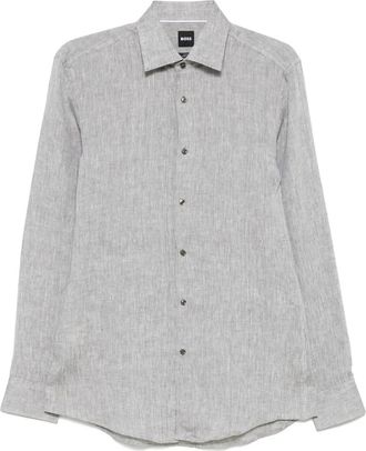 BOSS Camicia in lino - Verde