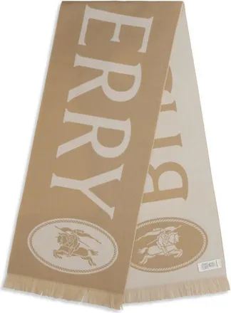 Burberry Mens Beige Wool Oves Aries Scarf