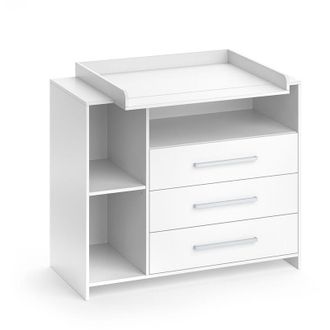 Vicco Fasciatoio Oskar, Bianco, 113 x 100 cm con cassetti