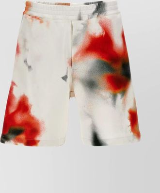 Alexander McQueen cotton tie-dye mid-rise knee-length tailored shorts
