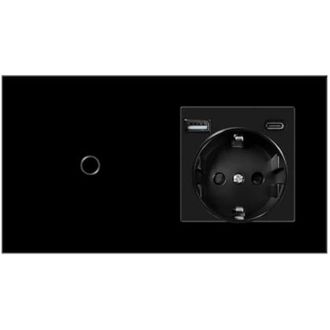 OEM Interruptor De Luz Con Toma De Corriente Empotrada - Interruptor T&aacute;ctil Con Enchufe Schuko - Usb-c De 20 W - Carga R&aacute;pida Con Pd3.0/qc3.0 + Protecci&oacute;n
