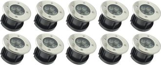 Trade Shop Trade Shop Traesio - Trade Shop - Faretto Da Esterno 5led 5w 10 Pz Luce Fredda Segnapassi Segnapasso Giardino Dr
