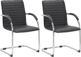 Clp Set de 2 sillas cantil&eacute;ver con asiento en simil cuero negro