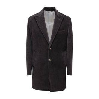 Gabo Single-Breasted Coats, male, Black, Size: XL Velvet Coat City PL T 23306