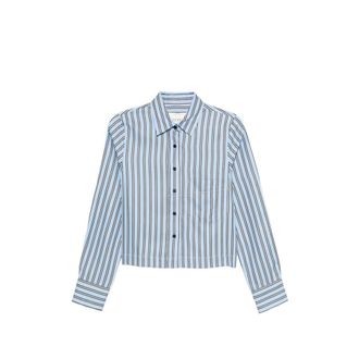 Closed Striped Cropped Shirt