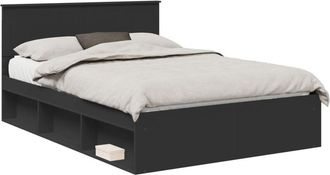 vidaXL Estructura De Cama Negro 140 X 200 Cm Madera De Pino Macizo Vidaxl
