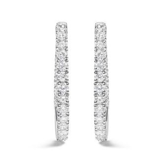 House of Brilliance 14K White Gold 5.00 Cttw Lab Grown Diamond Inside Out Hoop Earrings at Nordstrom