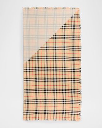 Burberry Double-Layer Wool Silk Scarf