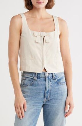 Vigoss Bow Vest Top in Creme at Nordstrom Rack, Size Medium