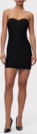 H&eacute;rve L&eacute;ger Strapless Bandage Minidress in Black at Nordstrom Rack, Size Xx-Small